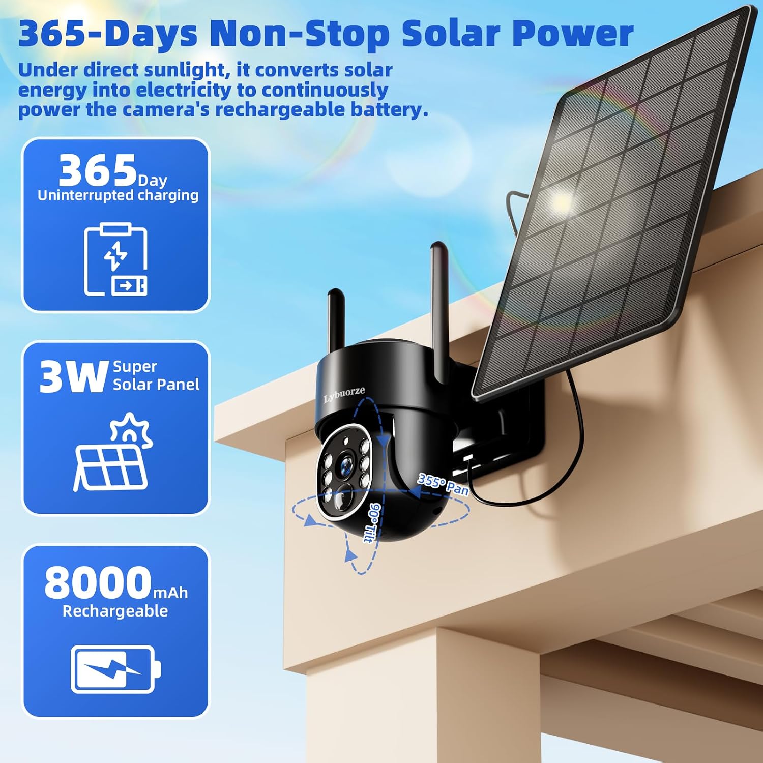 4G LTE Solar PTZ Security Camera (Bluetooth only; No Wi-Fi) — image 6 of 8