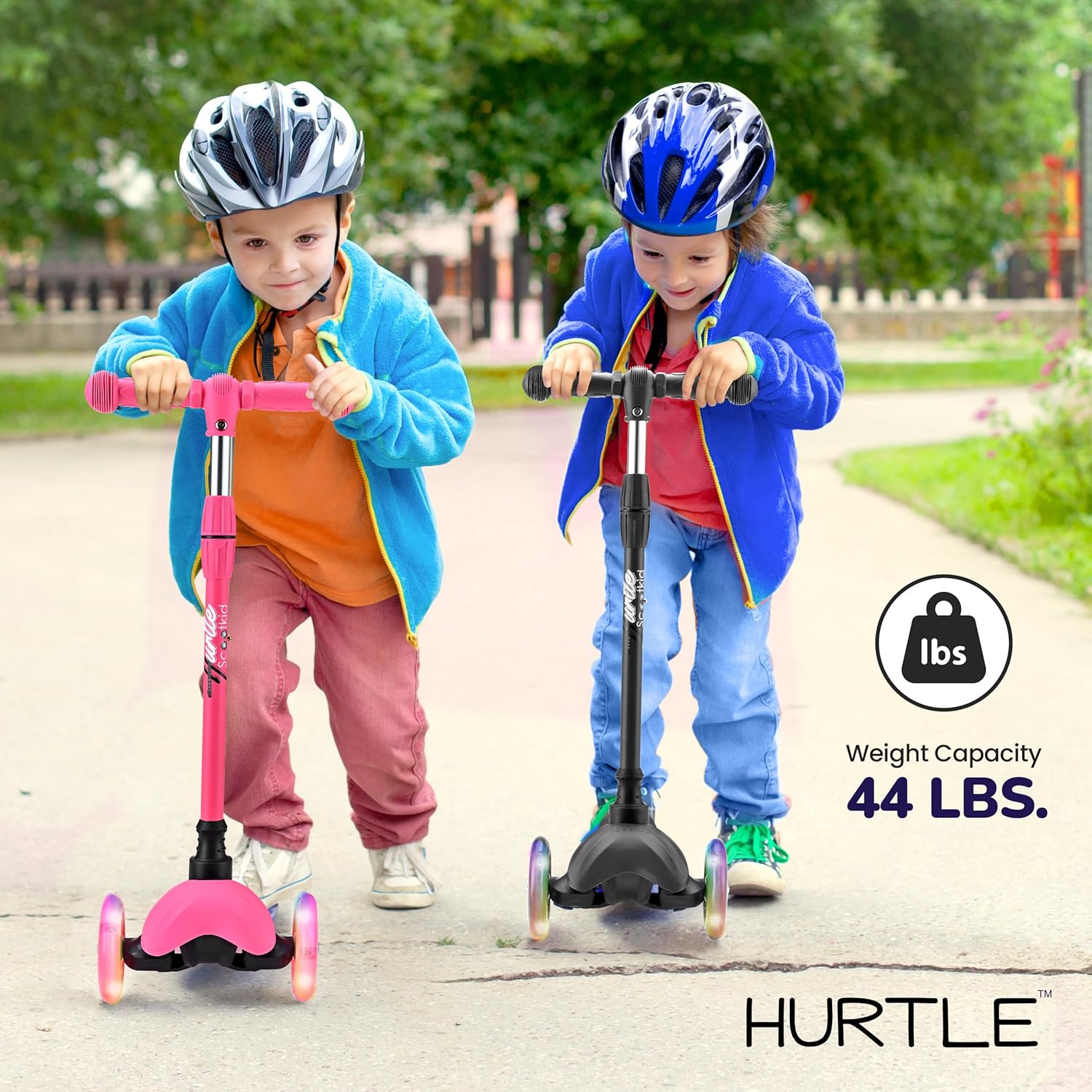 Mini Kickboard 3 Wheel Scooter for Kids Ages 2-5 - Lean-to-Steer Toddler Scooter with Light-up LED Wheels, Adjustable Height & Rear Foot Brake for Boys. & Girls, Anti-Slip, Indoor/Outdoor — image 4 of 7