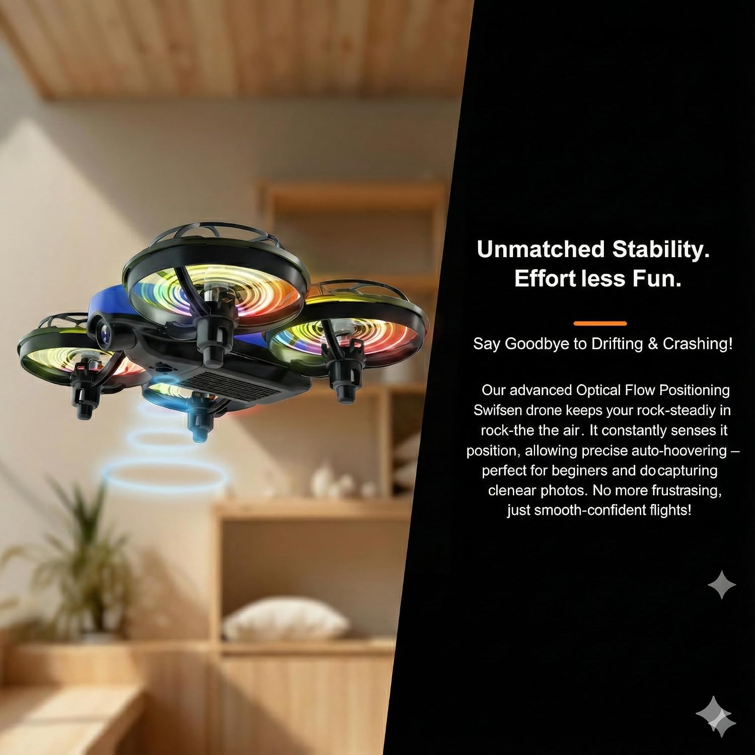 Drones for Kids with Camera,Rc Drone Indoor Small Helicopter,Birthday Gifts for Boys and Girls Beginners Friendly,Mini Quadcopter Toy With 2 Batteries,Propeller Protect,Altitude Hold — image 2 of 6