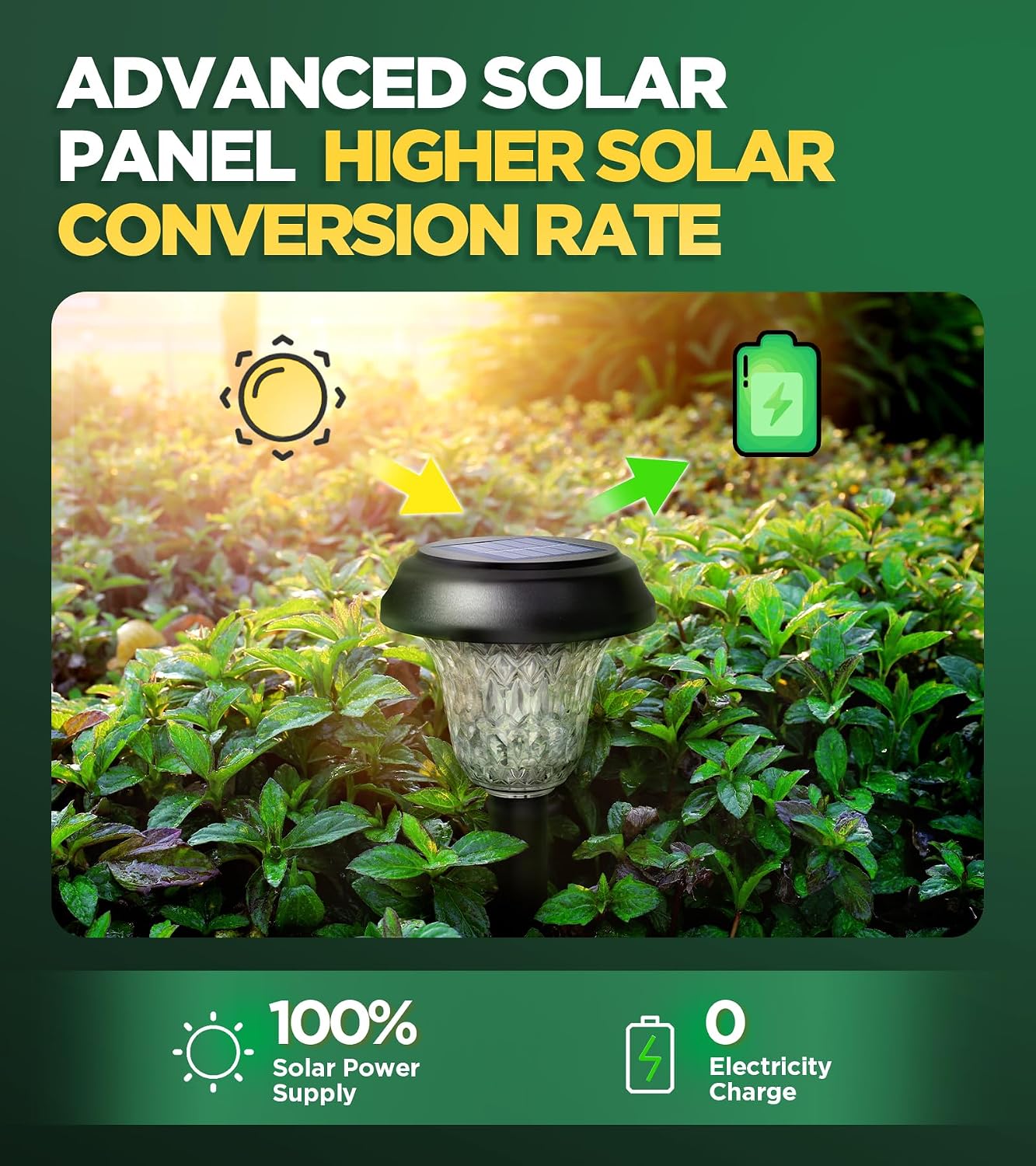 10 Pack Ultra Bright Solar Lights Outdoor Waterproof, from Dusk to Dawn Up to 12H Outdoor Solar Lights, Auto On/Off Solar Powered Garden Pathway Lights, Landscape Lighting Decorative for Yard, Patio — image 6 of 7