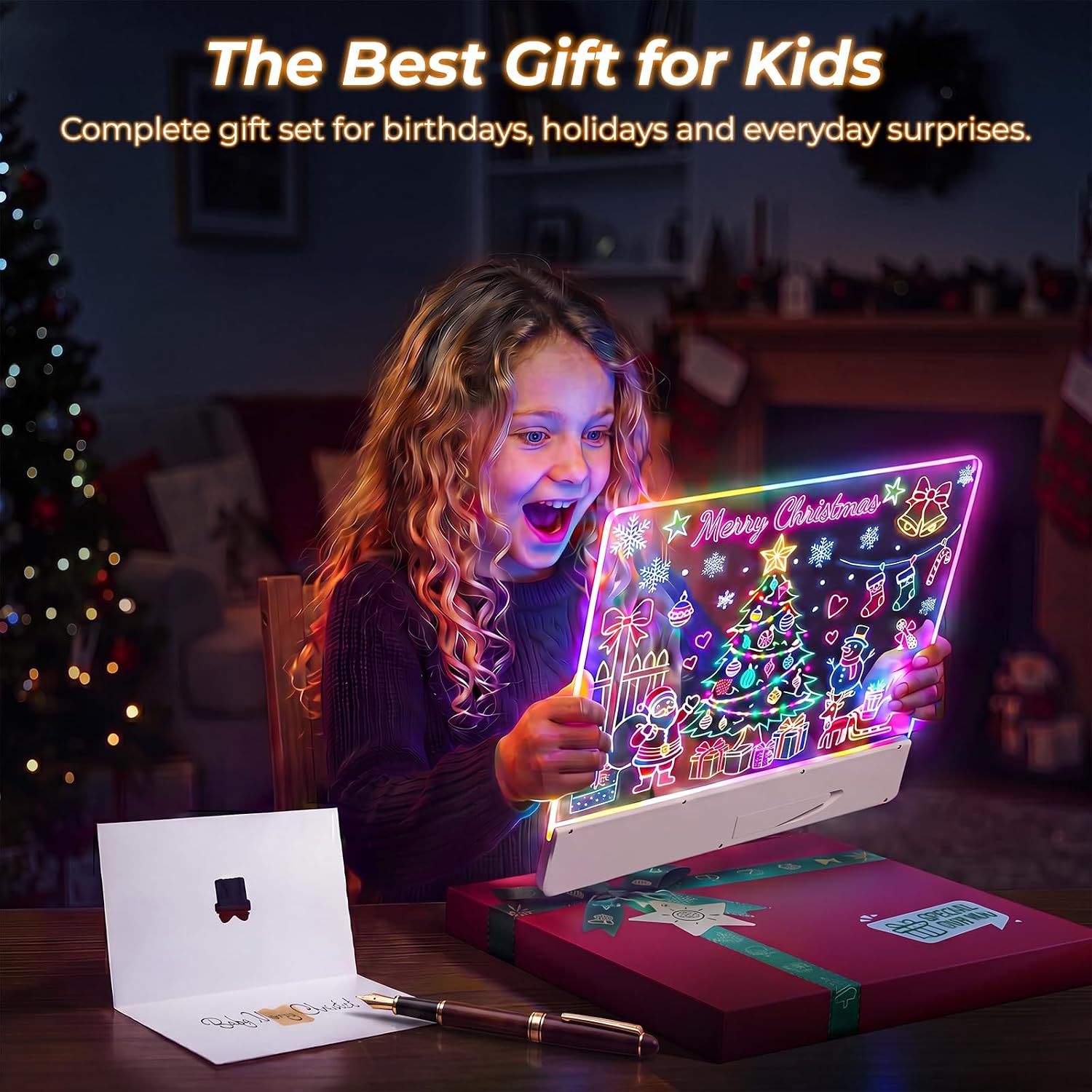LED Drawing Board for Kids, 16" Rechargeable DIY Light Up Drawing Tablet — image 3 of 10
