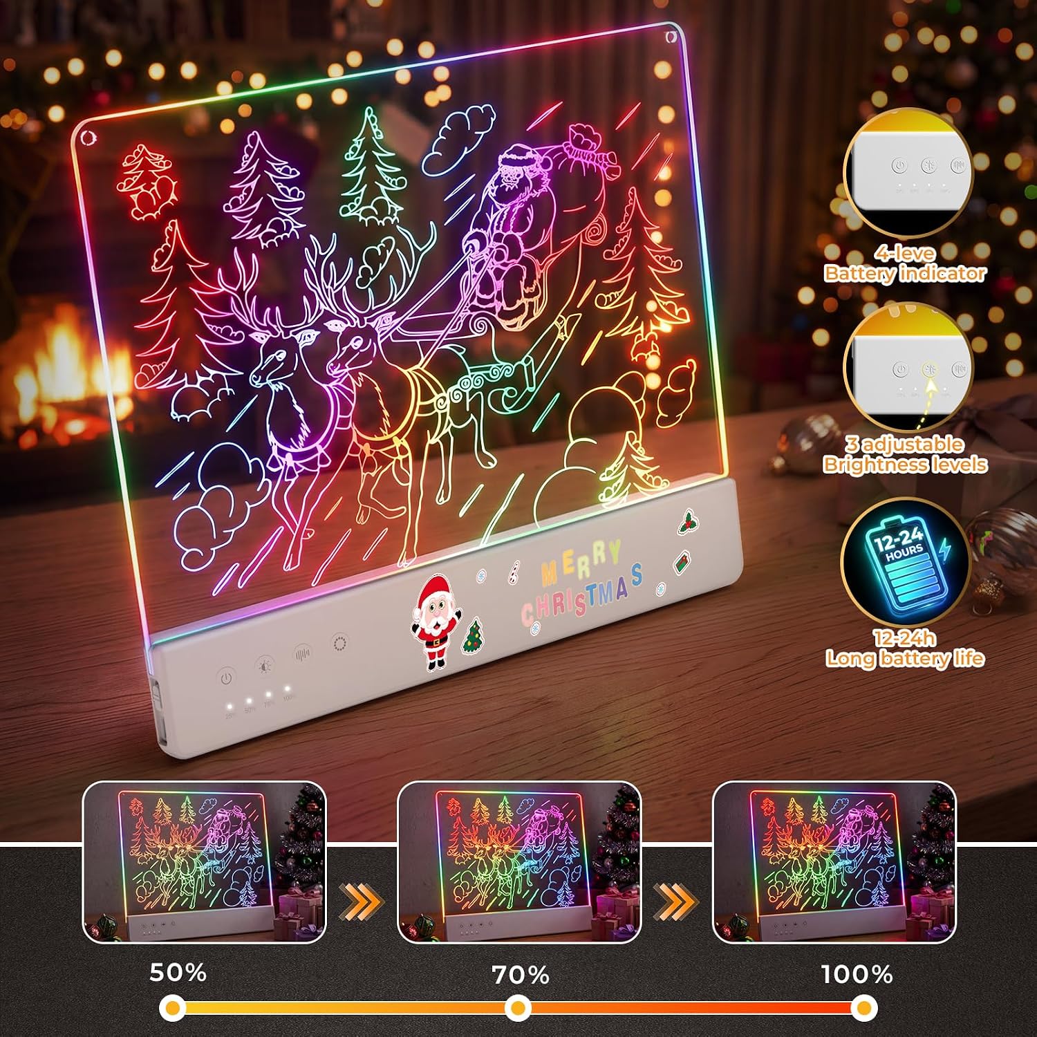LED Drawing Board for Kids, 16" Rechargeable DIY Light Up Drawing Tablet — image 5 of 10
