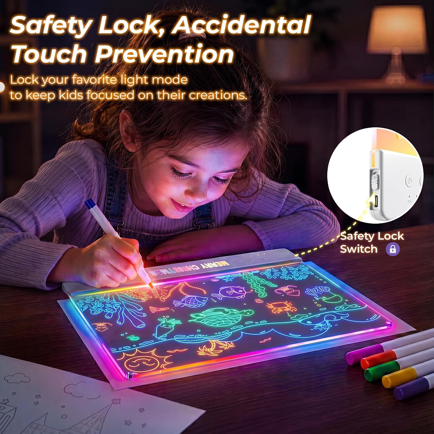 LED Drawing Board for Kids, 16" Rechargeable DIY Light Up Drawing Tablet — image 7 of 10