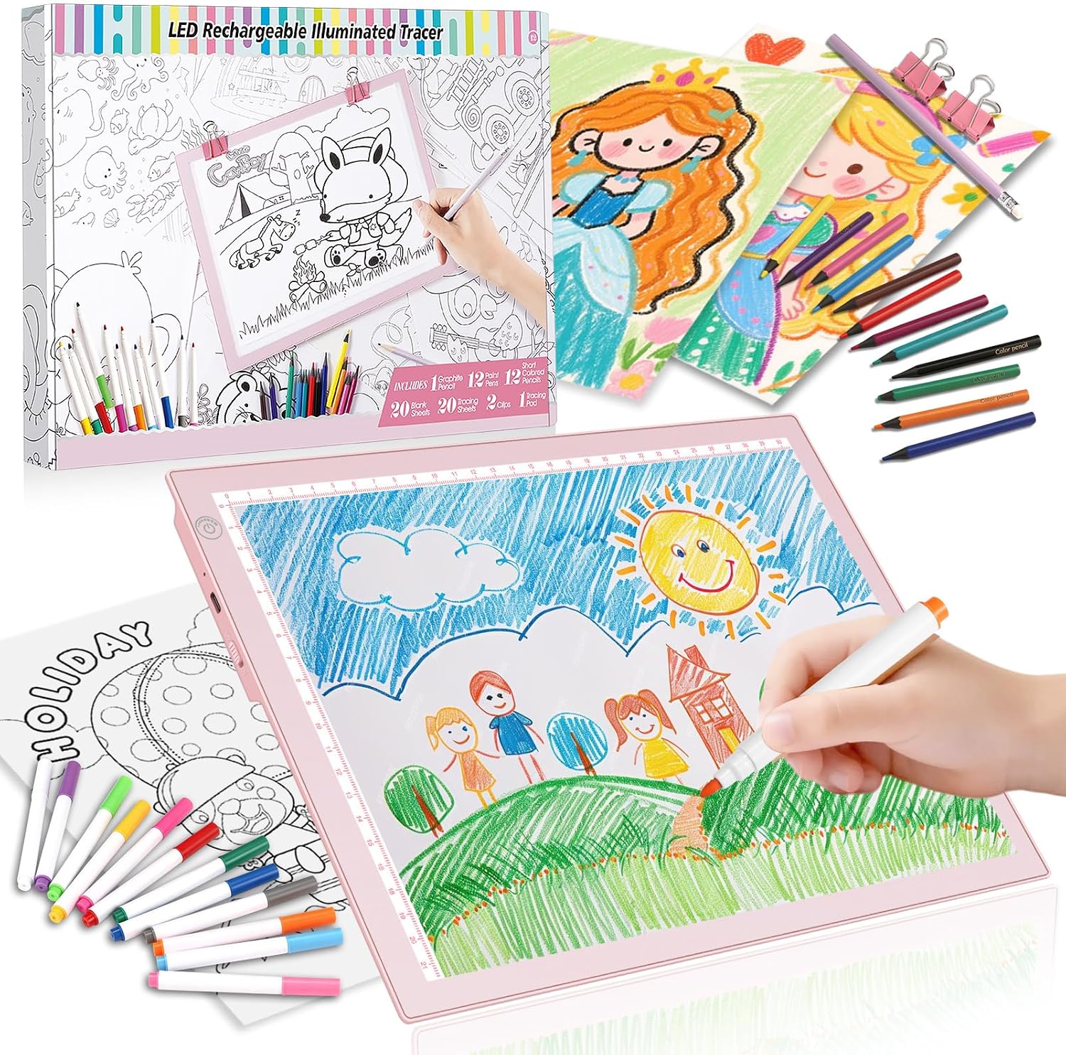 Light Up Tracing Board Kits Blue, 15" Writing Tracer Pad for Kids Ages 3-12 — image 10 of 10
