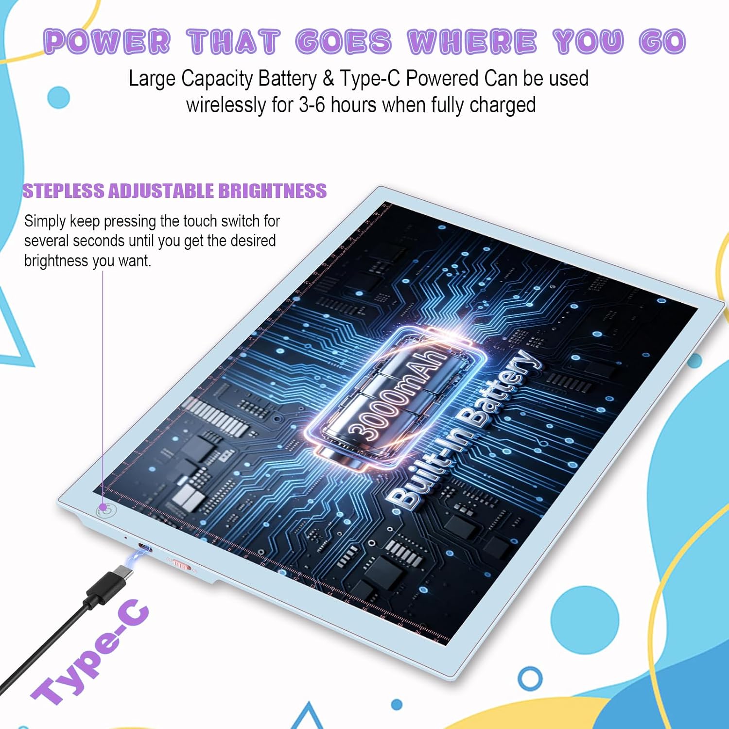Light Up Tracing Board Kits Blue, 15" Writing Tracer Pad for Kids Ages 3-12 — image 3 of 10