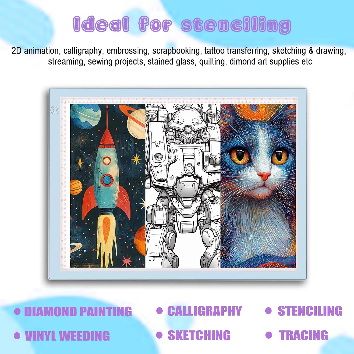Light Up Tracing Board Kits Blue, 15" Writing Tracer Pad for Kids Ages 3-12 — image 8 of 10