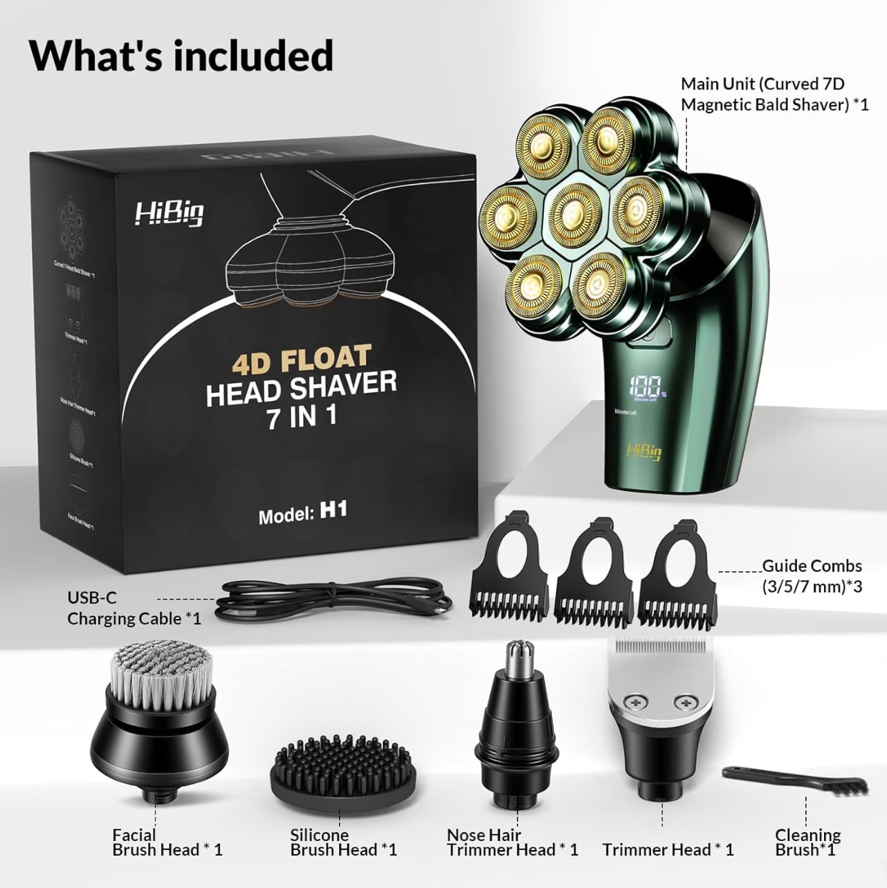 Head Shaver for Bald Men (Green) — image 4 of 7