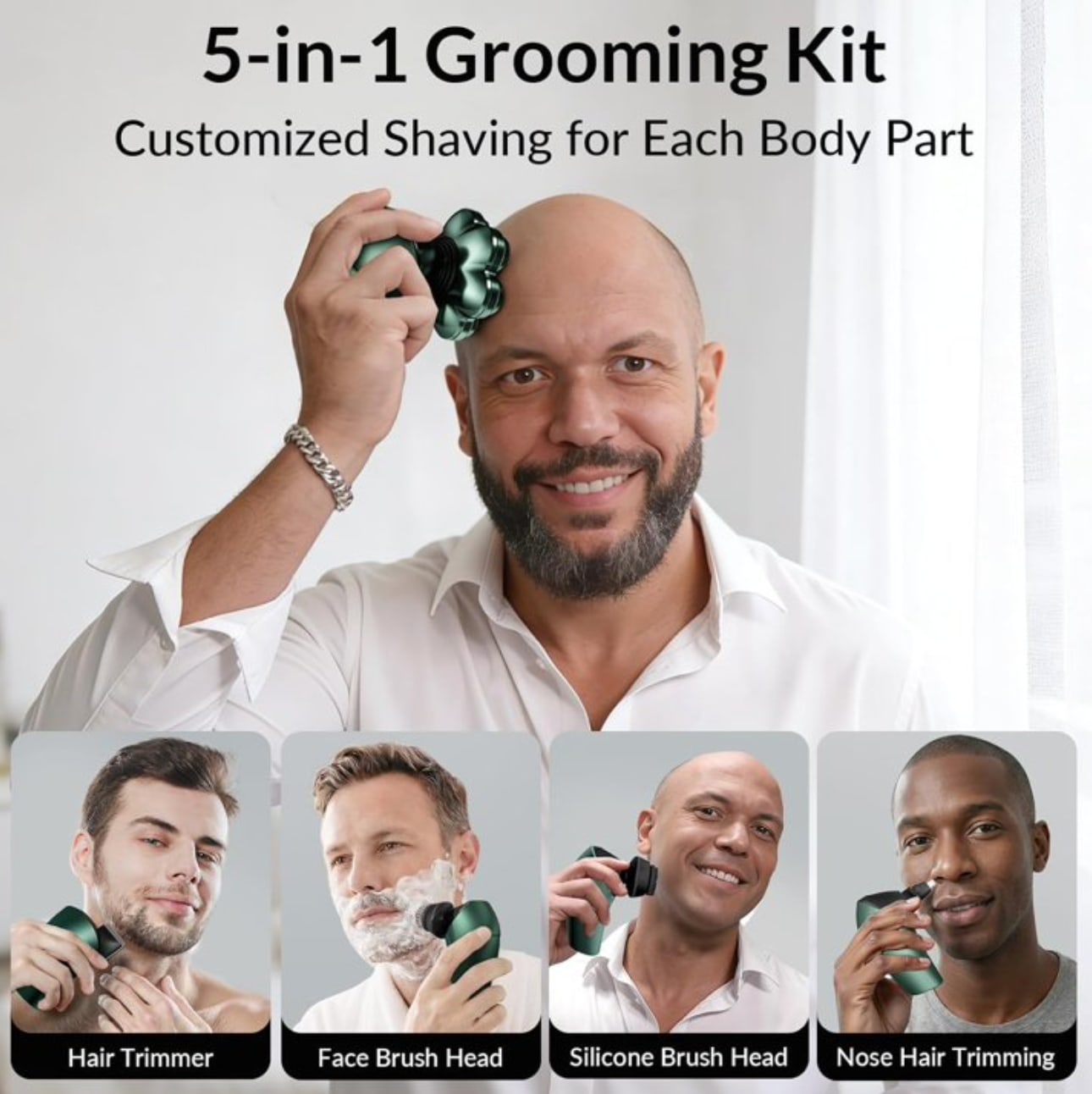 Head Shaver for Bald Men (Green) — image 6 of 7