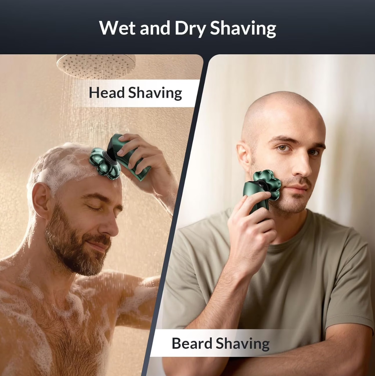 Head Shaver for Bald Men (Green) — image 2 of 7