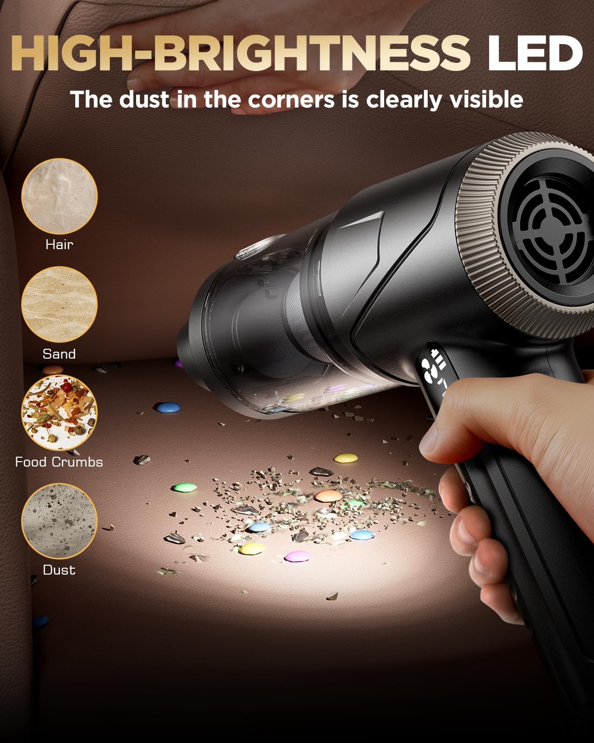 Handheld Vacuum Cleaner 26000Pa Suction with Brushless Motor — image 3 of 8