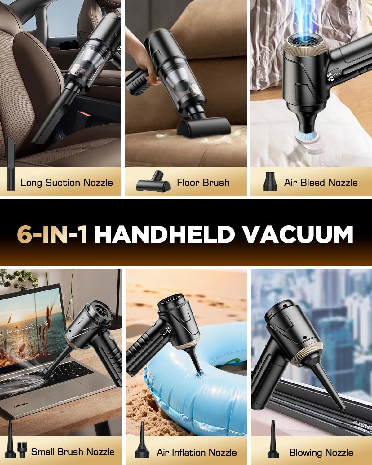Handheld Vacuum Cleaner 26000Pa Suction with Brushless Motor — image 6 of 8