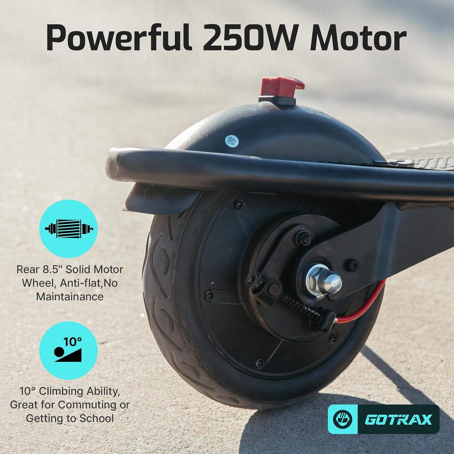 GOTRAX Electric Scooter for Adult,8.5" Tire,12 Mile & 15.5Mph by 250W Motor — image 5 of 12