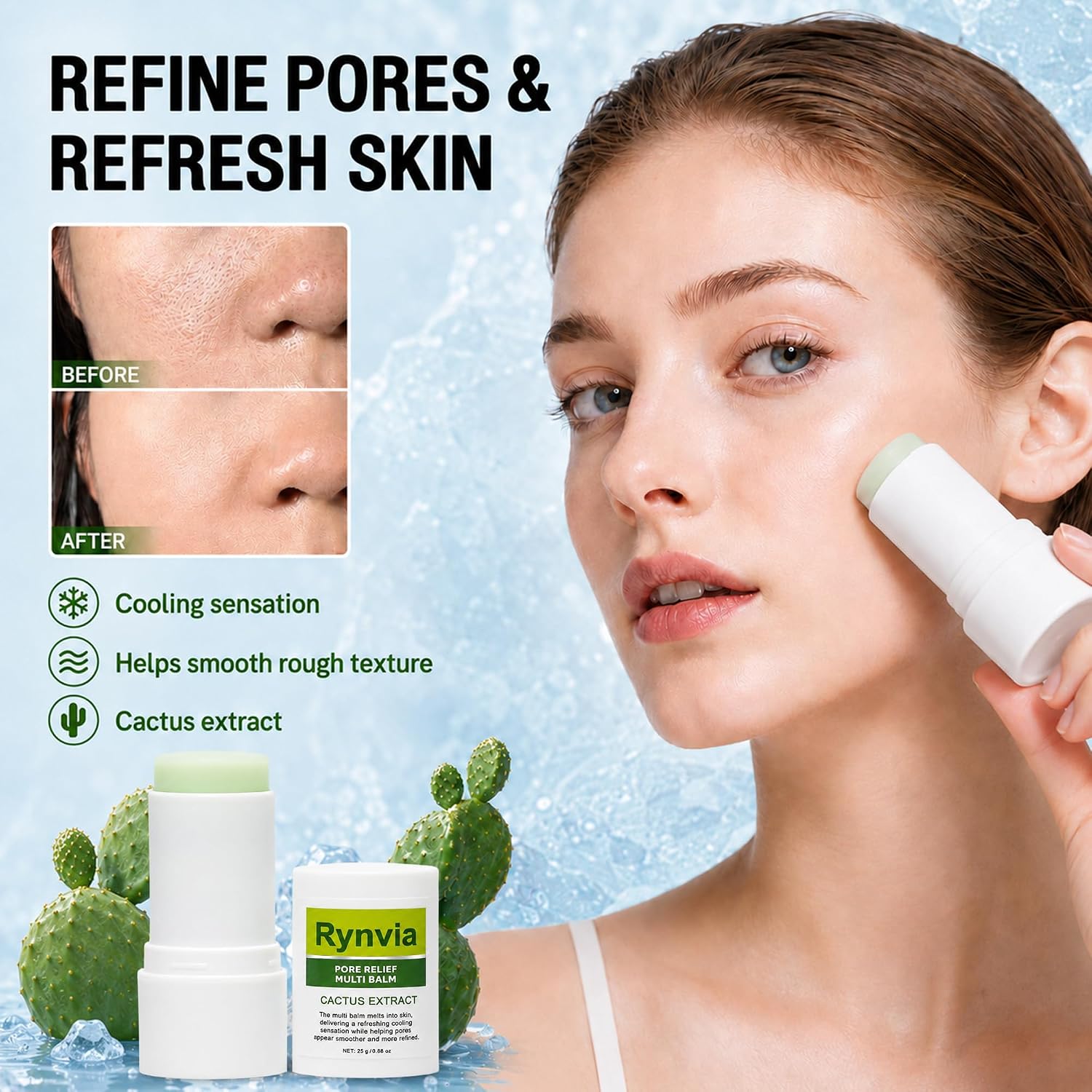 3-Piece Facial Skincare Set with Pore Care Multi Balm Stick, Calcium Eye Cream and Collagen Multi Balm Stick for Under Eyes, Face, Lips, Smile Lines and Neck — image 3 of 7