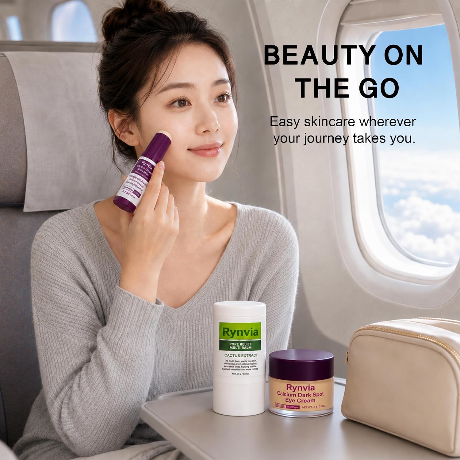 3-Piece Facial Skincare Set with Pore Care Multi Balm Stick, Calcium Eye Cream and Collagen Multi Balm Stick for Under Eyes, Face, Lips, Smile Lines and Neck — image 6 of 7