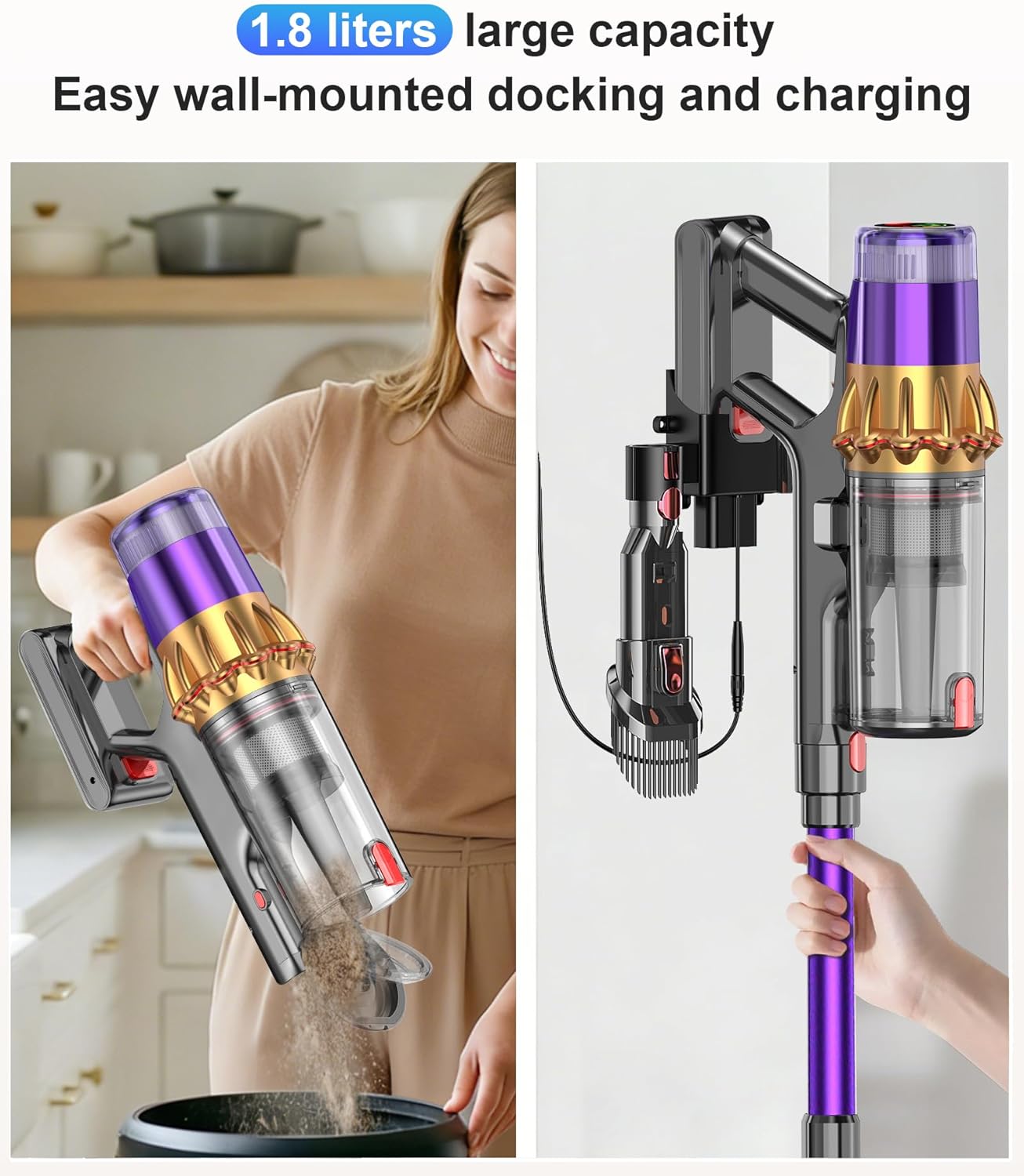 Cordless Vacuum Cleaner, V10 55KPa Anti-Tangle Stick Vac — image 9 of 9