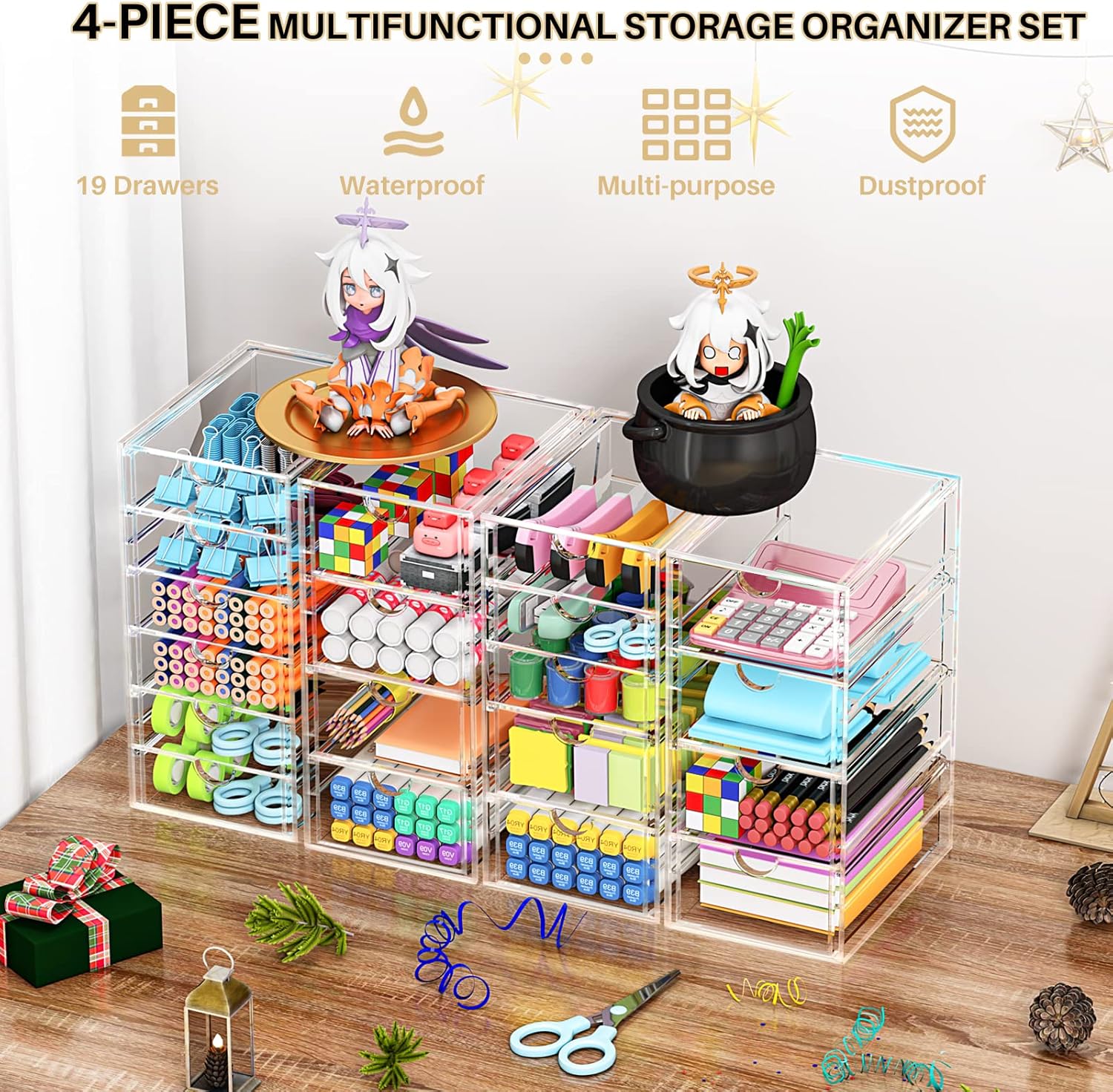 Acrylic Makeup Organizer with 19 Drawers,Storage Drawer Organizer — image 7 of 8