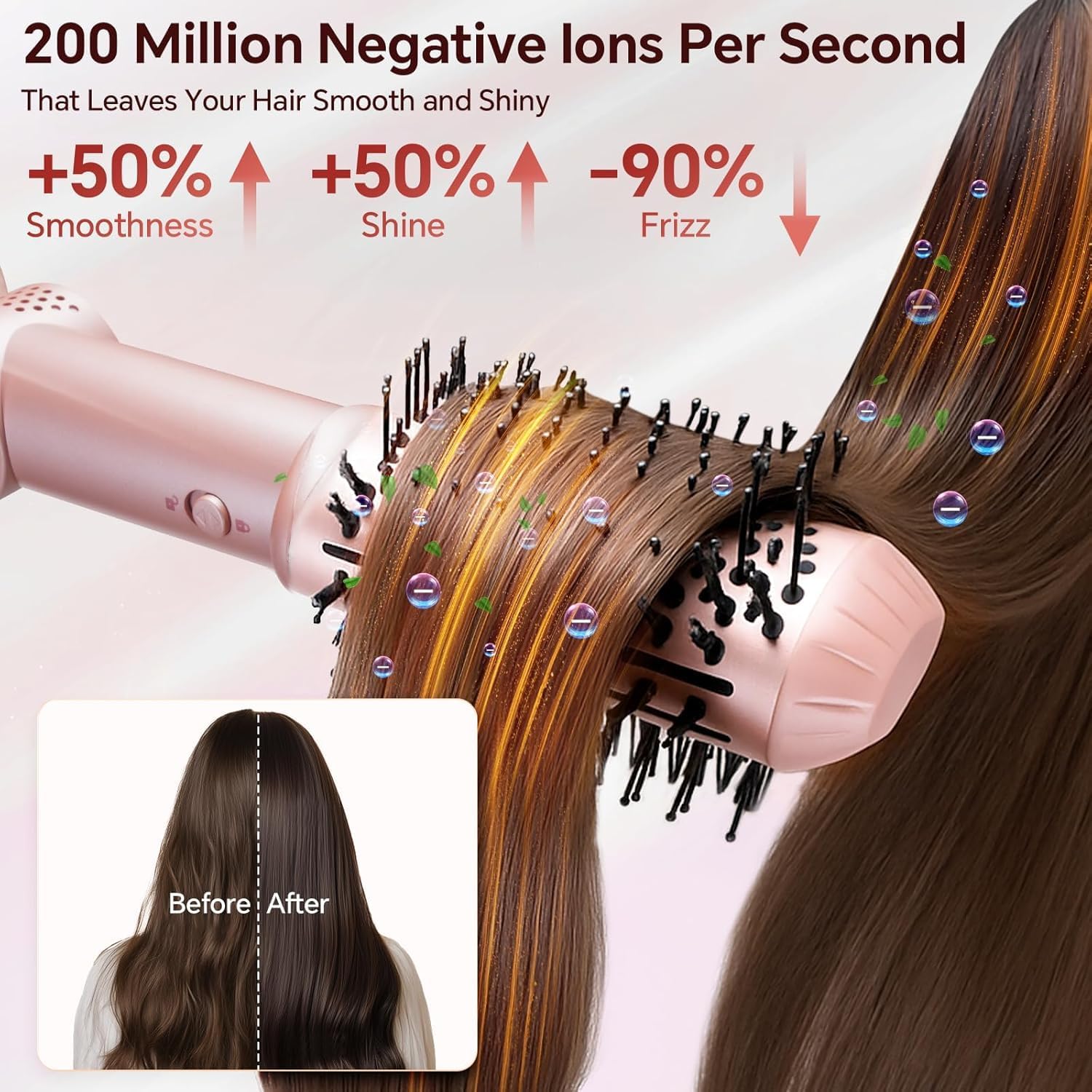 5 in 1 Hair Dryer Brush, High-Speed Auto Wrap Curling Brush with Interchangeable Heads, Negative Ionic Anti-Frizz Technology for Fast Drying & Volumizing,Includes Travel Case Gift for Women — image 6 of 9