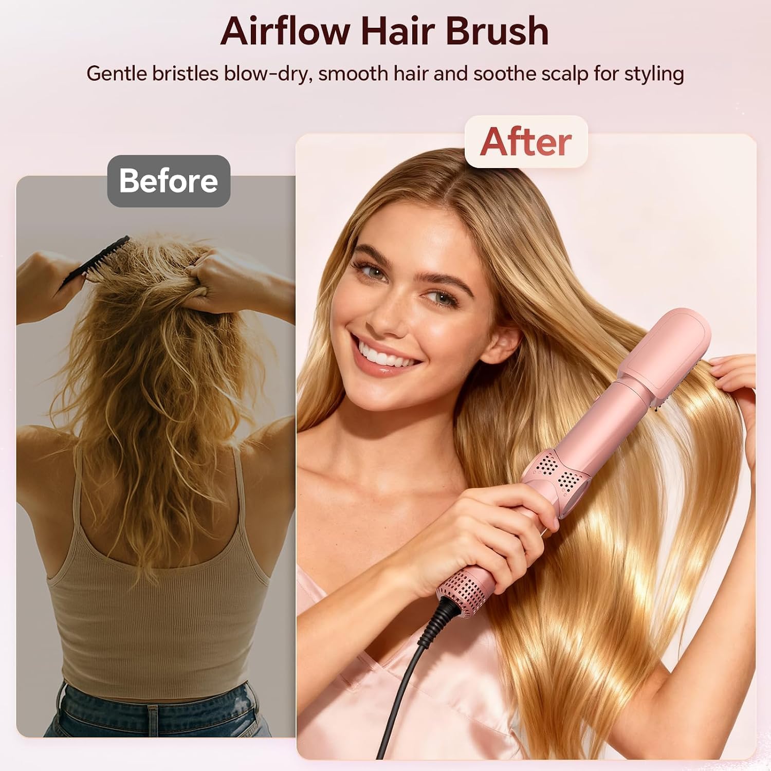 5 in 1 Hair Dryer Brush, High-Speed Auto Wrap Curling Brush with Interchangeable Heads, Negative Ionic Anti-Frizz Technology for Fast Drying & Volumizing,Includes Travel Case Gift for Women — image 7 of 9
