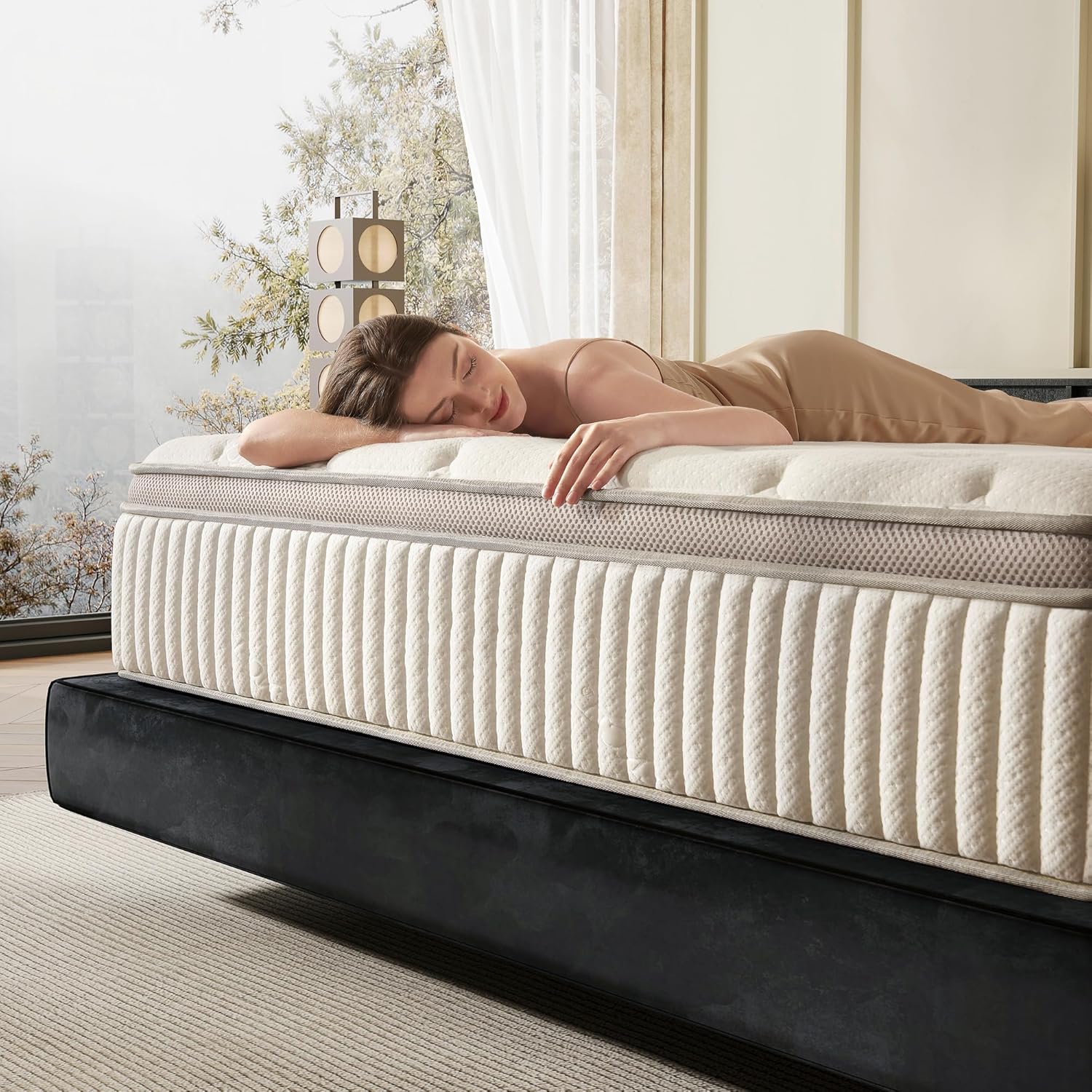Queen Mattress, 12 Inch Hybrid Queen Mattress in a Box, Memory Foam & Individual Pocket Springs, Medium Firm, Motion Isolation, Ideal for All Sleep Positions, CertiPUR-US Certified — image 9 of 10