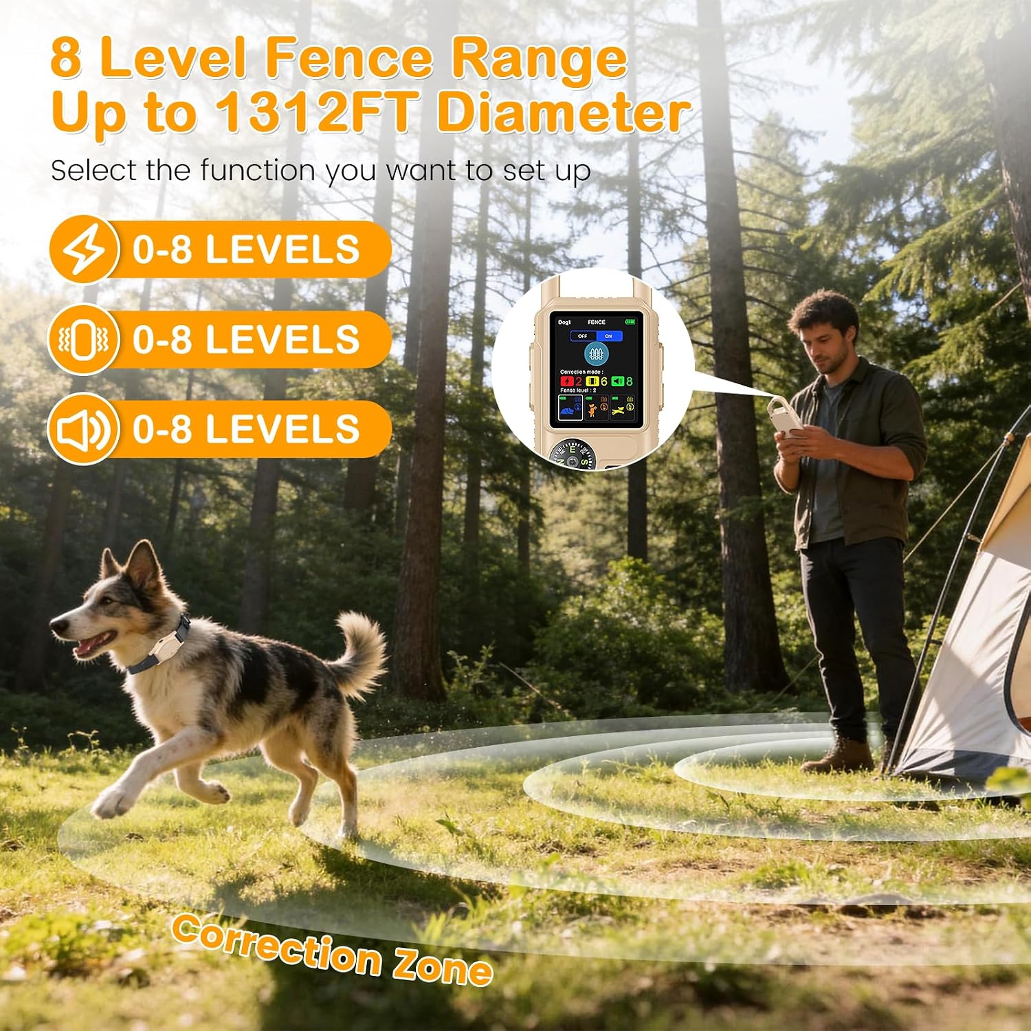 4-in-1 Wireless Dog Fence System for Medium Large Dogs, Remote Training — image 2 of 8