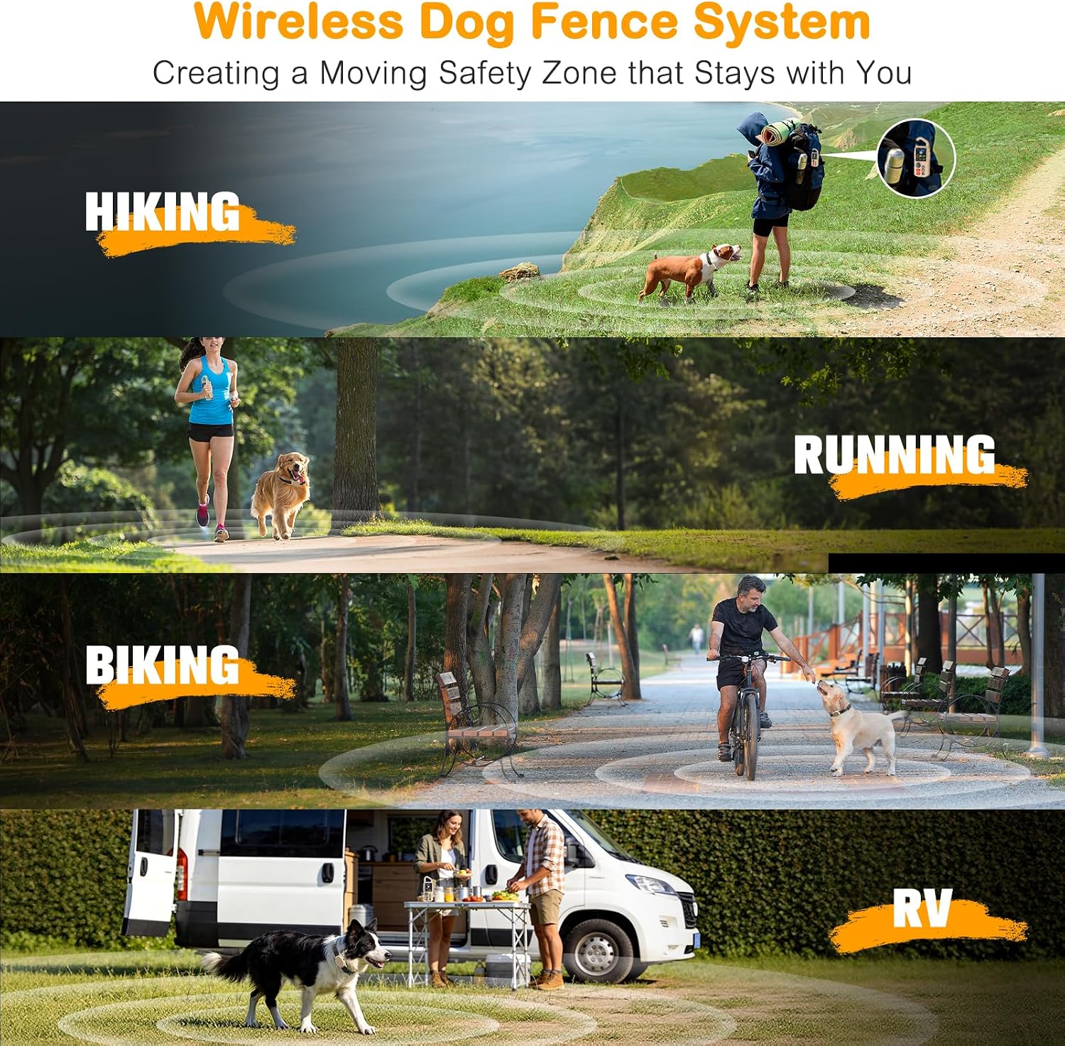 4-in-1 Wireless Dog Fence System for Medium Large Dogs, Remote Training — image 4 of 8