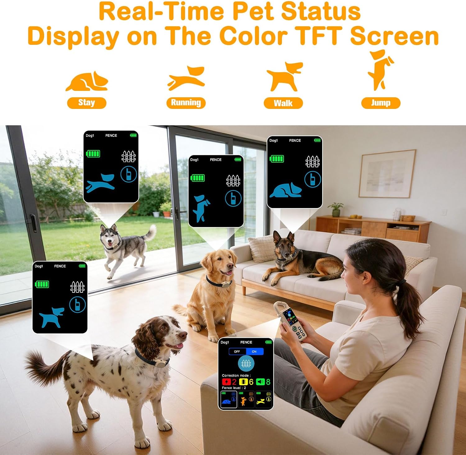 4-in-1 Wireless Dog Fence System for Medium Large Dogs, Remote Training — image 6 of 8