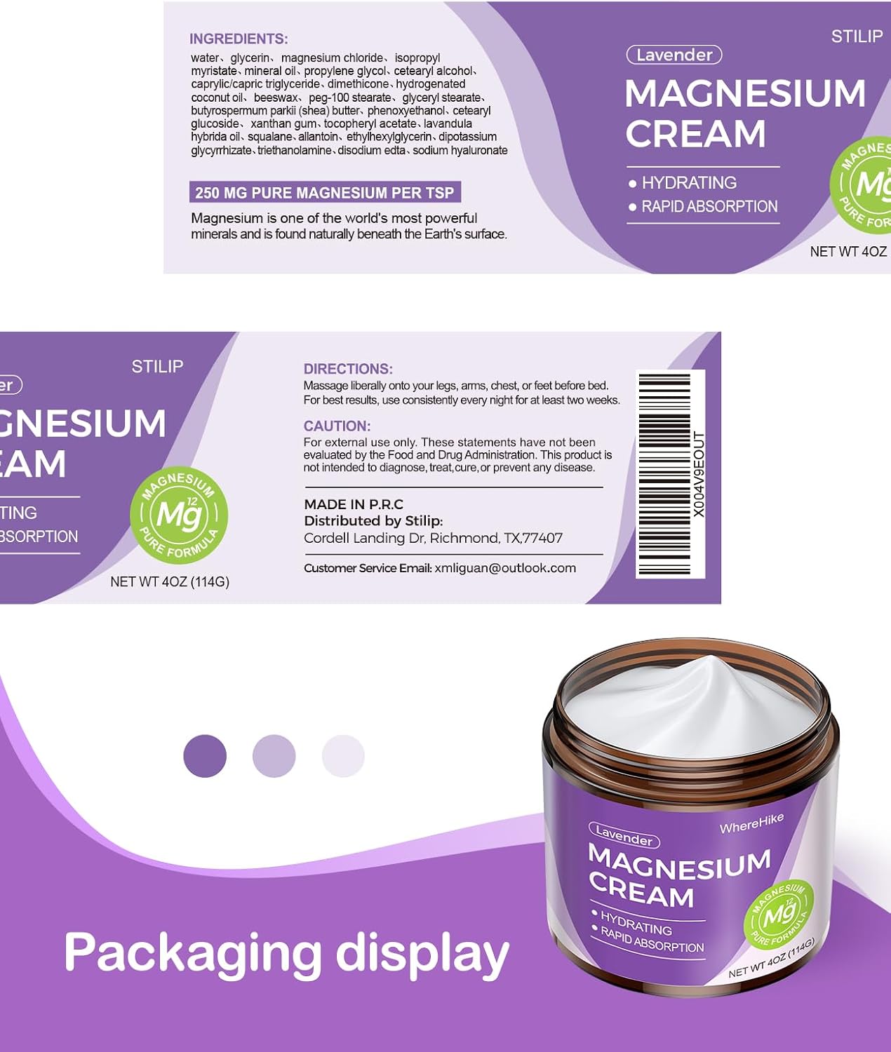 Natural Topical Magnesium Cream – Magnesium Lotion for Nighttime Skin Care, Lightweight Moisturizing Body Cream for Deep Hydration-Lavender — image 7 of 9