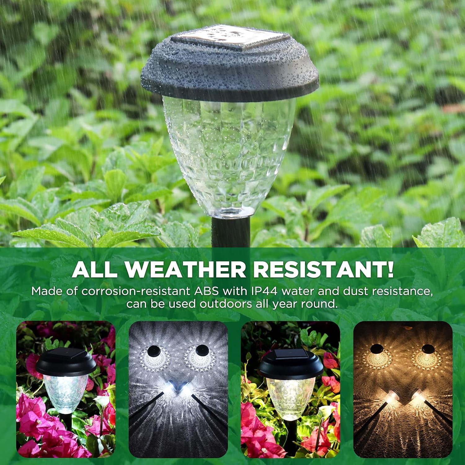 10-Pack Super Bright Solar Lights Outdoor Waterproof, Dusk to Dawn Up to 12 Hrs Solar Powered Outdoor Pathway Garden Lights Auto On/Off, LED Landscape Lighting Decorative for Walkway Patio Yard — image 7 of 9