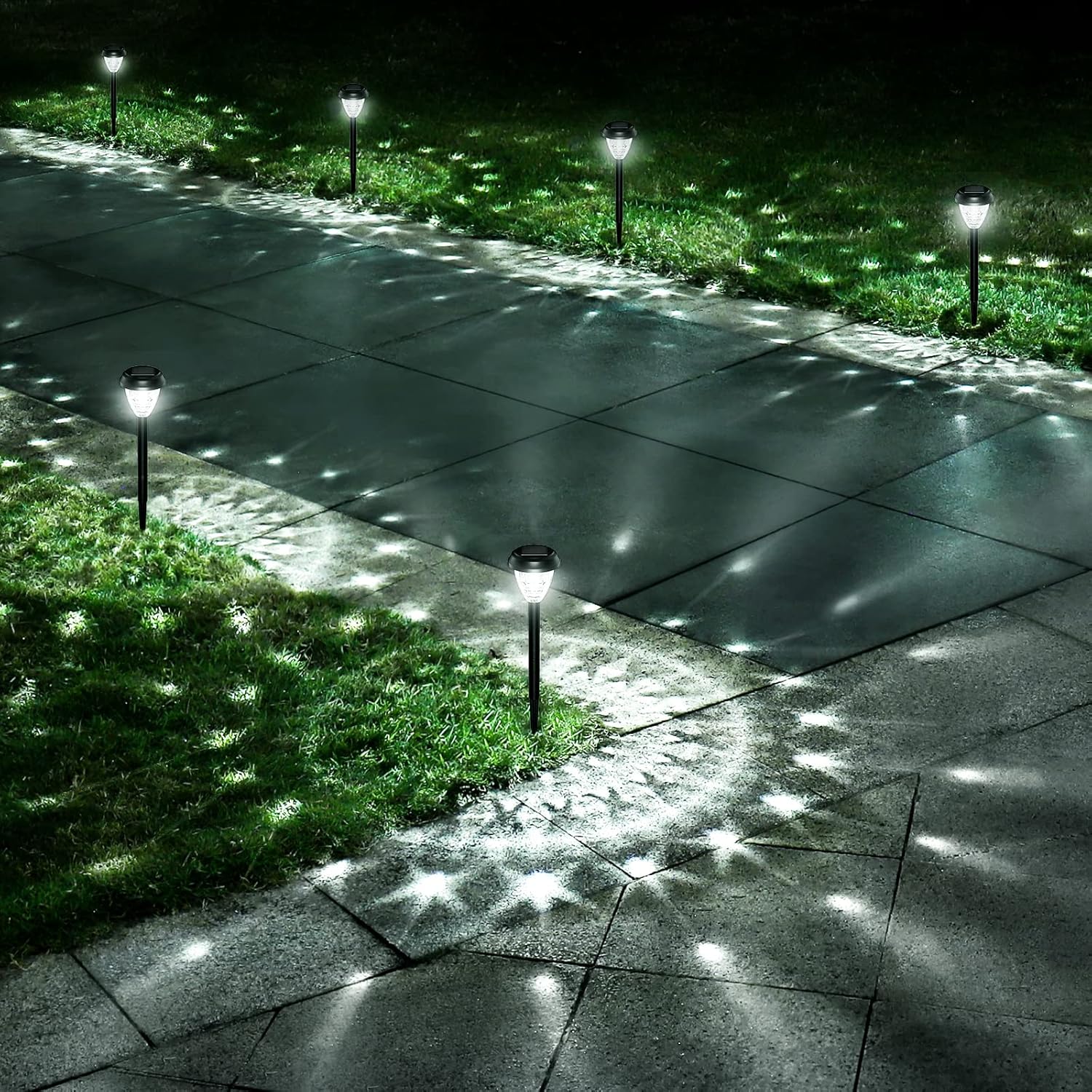 10-Pack Super Bright Solar Lights Outdoor Waterproof, Dusk to Dawn Up to 12 Hrs Solar Powered Outdoor Pathway Garden Lights Auto On/Off, LED Landscape Lighting Decorative for Walkway Patio Yard — image 9 of 9