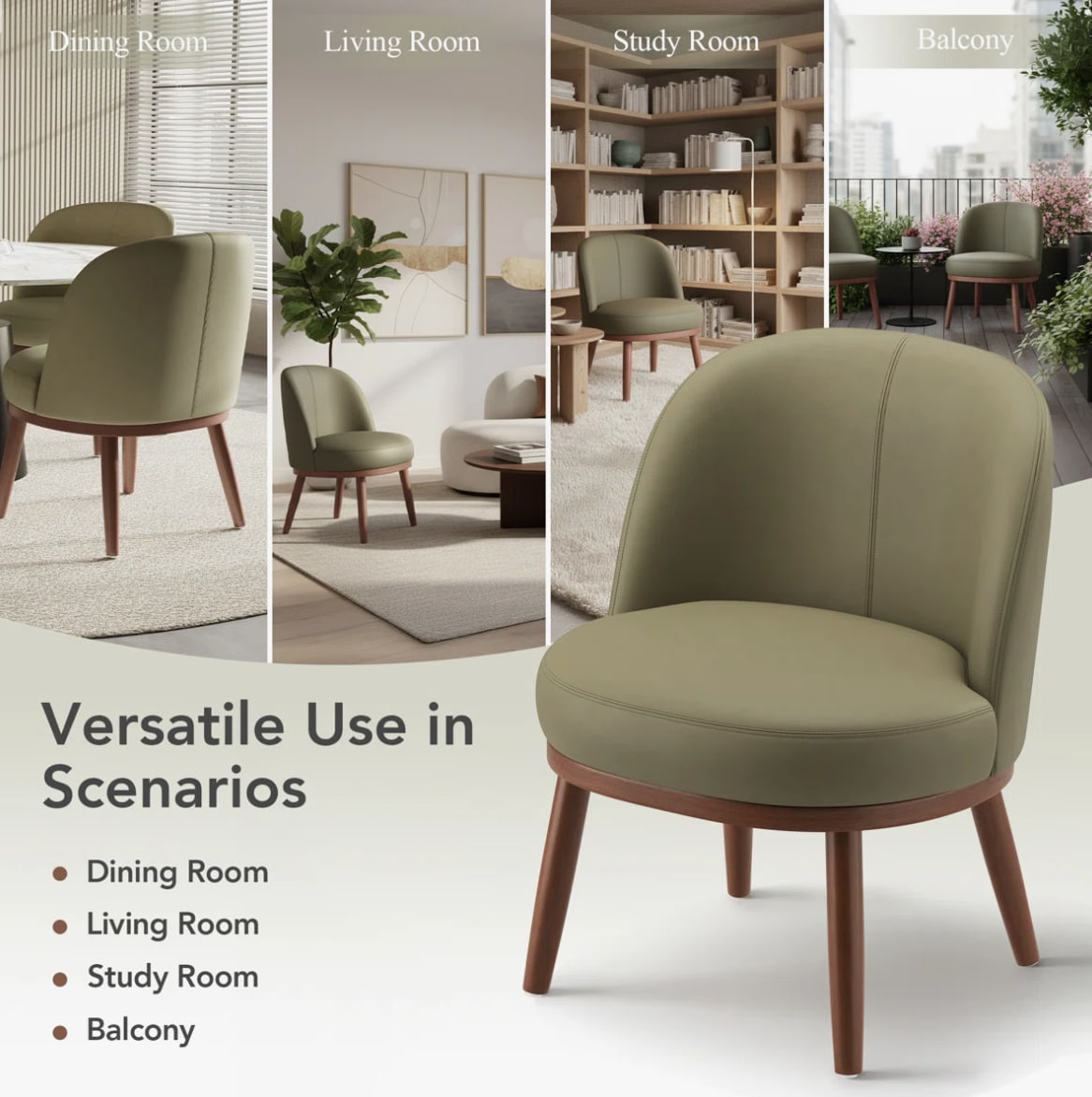 Modern Upholstered Accent Chair with Solid Wood Legs (Set of 2) — image 2 of 6