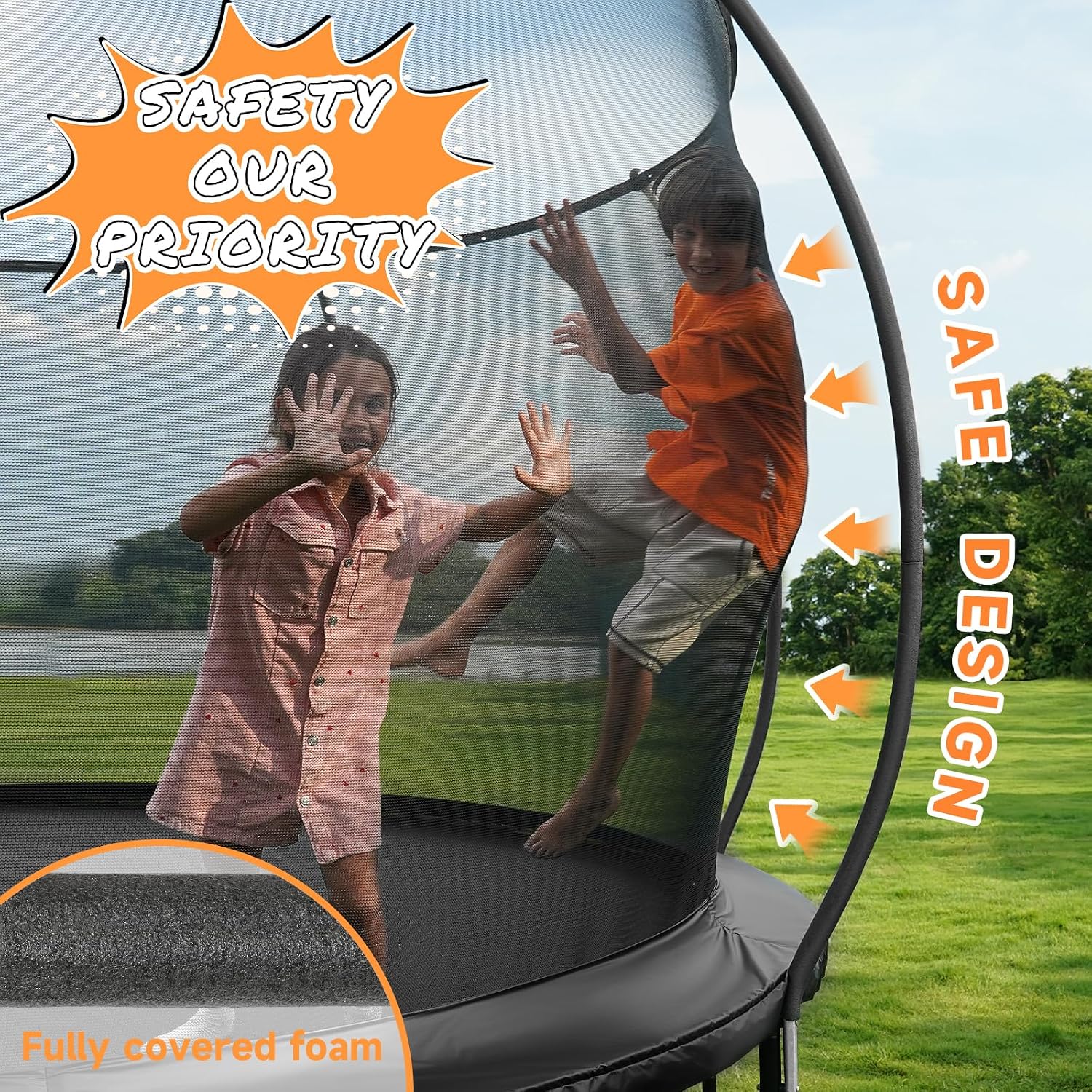 10 FT Outdoor Trampoline with Enclosure Net — image 2 of 9