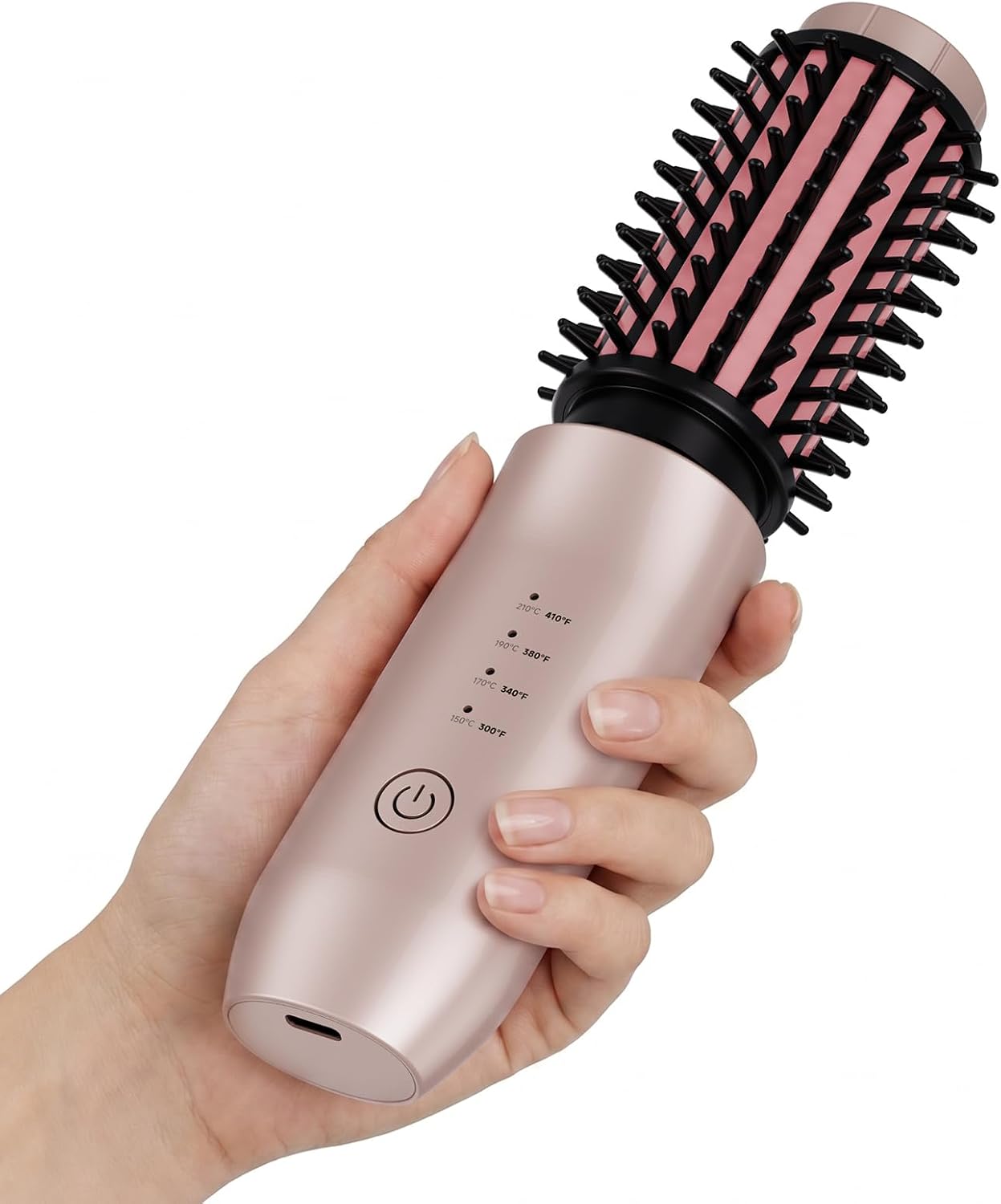 Cordless Curling Iron Brush, Rechargeable Travel Curling Iron with 200 Million Negative Ions, Portable Battery Curling Iron Brush, Cordless Heated Round Hair Curler Brush for Hair Styles — image 9 of 12