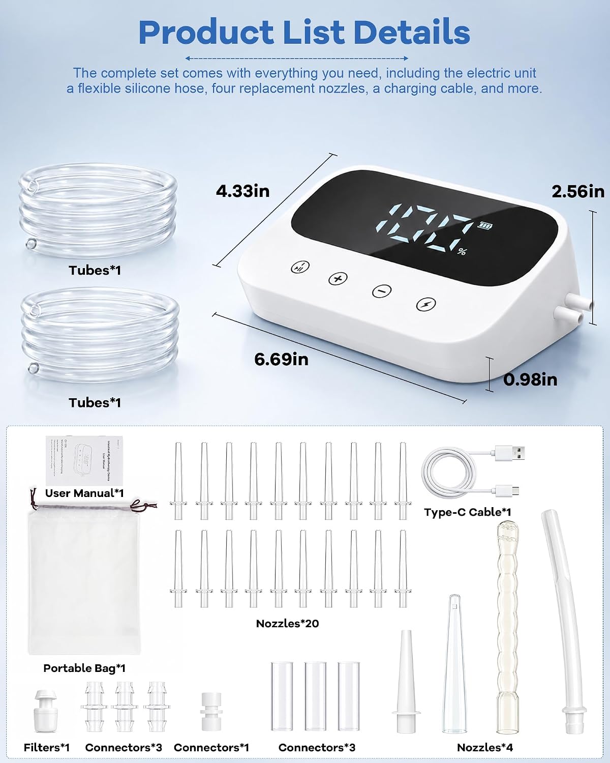 Electric Enema Kit, Rechargeable Cleansing System for Women and Men at Home — image 5 of 9