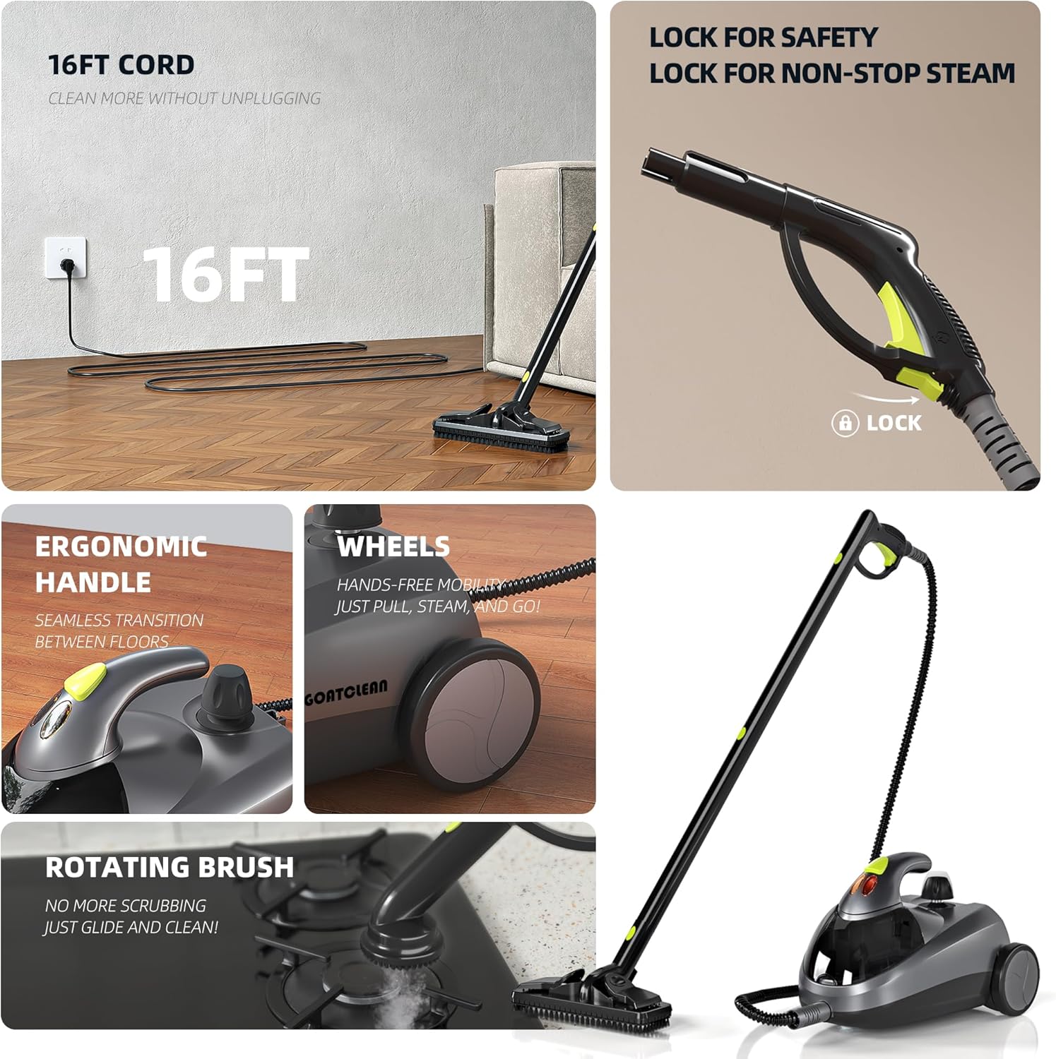 Steam Cleaner for Home, Hardwood Floors, Bathroom, Kitchen & Car Detailing — image 4 of 8