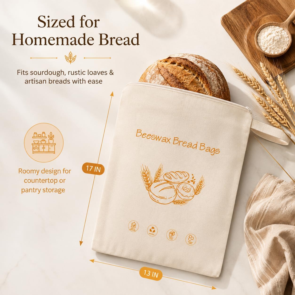 Beeswax Bread Bag — image 3 of 8