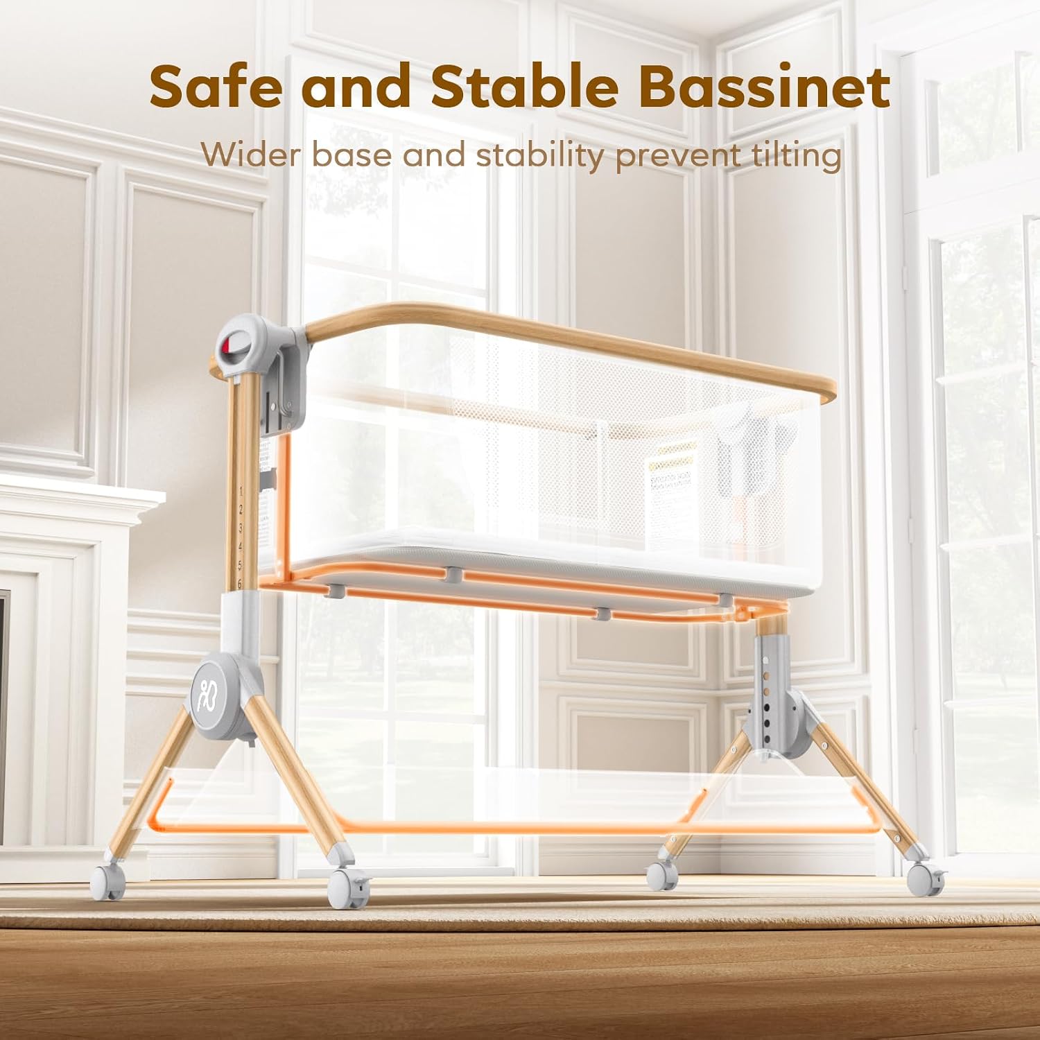 ANGELBLISS Baby Bassinet, One-Click Folding Bedside Bassinet with Carry Bag — image 5 of 8