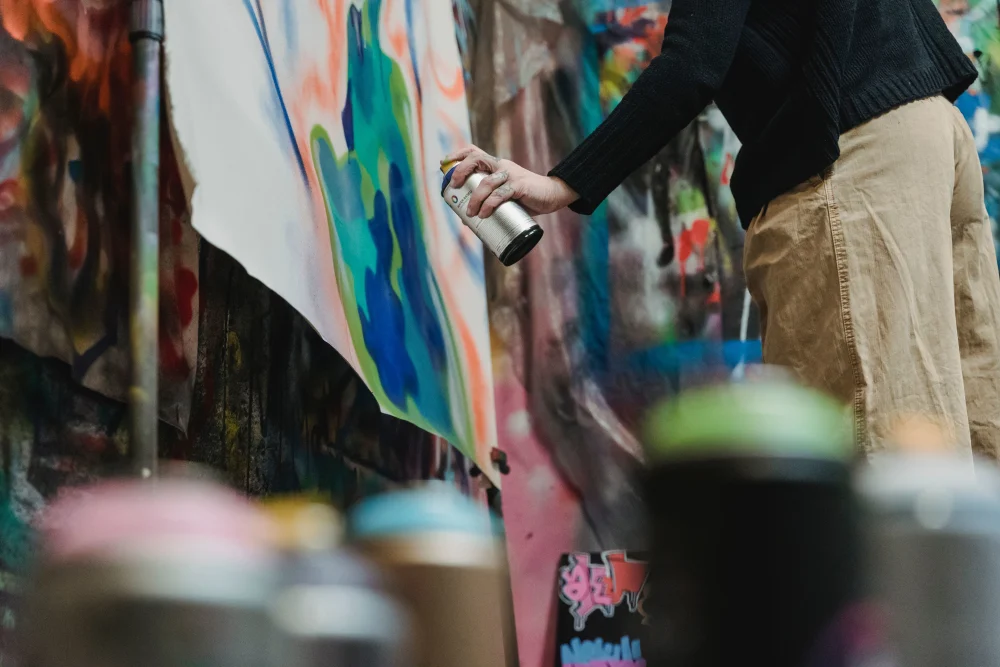 artist painting canvas