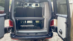 VW Camper with pop-top & triple rear seat