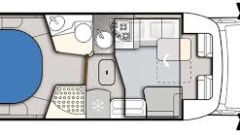 Luxury camper with queen bed and air conditioning
