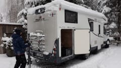 Time-Out – Ford Semi-Integrated Camper With Tow Bar, Bicycle Carrier And Large Garage