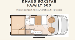 Compact bus camper for 2 adults and max. 2 small children