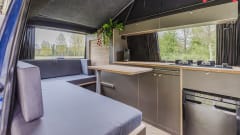 Blue 4p Volkswagen bus 