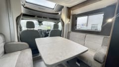 Hugo  – Luxury 4 berth Bailey Adamo with drop down beds and large living spaces. 