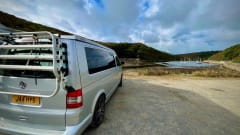 Hayes – LWB 4 Berth VW Transporter with 'king size' bed & pop top
