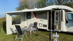 Super luxurious Bürstner with queen bed.