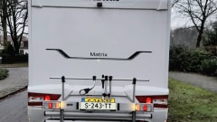 Camper 5 persoons, lengtebedden, airco, fietsendrager. – Wohnmobil 