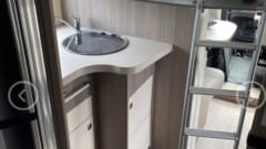 Spacious, well-equipped Chausson Titanium 728 EB motorhome for rent