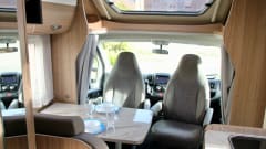 3 – Spacious 2-person camper with single beds or king-size bed!