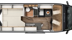 V-type – Sunlight buscamper compact met lengtebedden