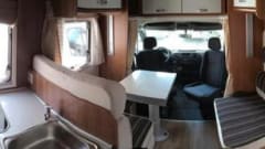B-type – Luxury motorhome, semi-integrated with length beds